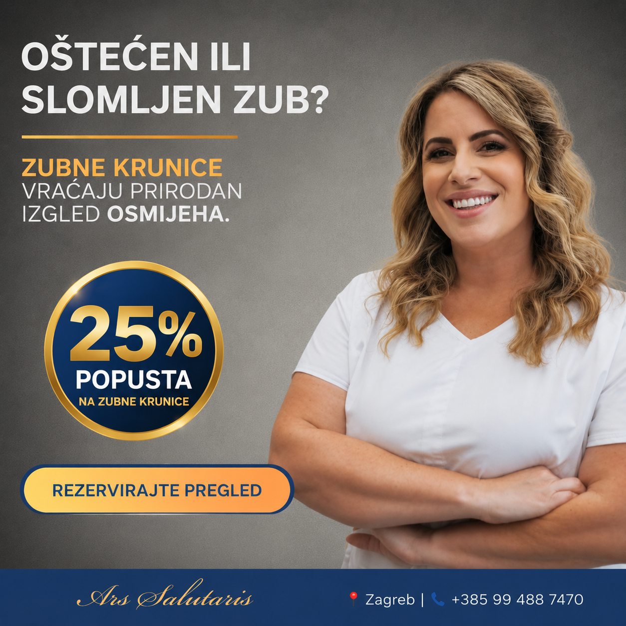 Stomatološka poliklinika Ars Salutaris Facebook ad from Jul 1, 2026