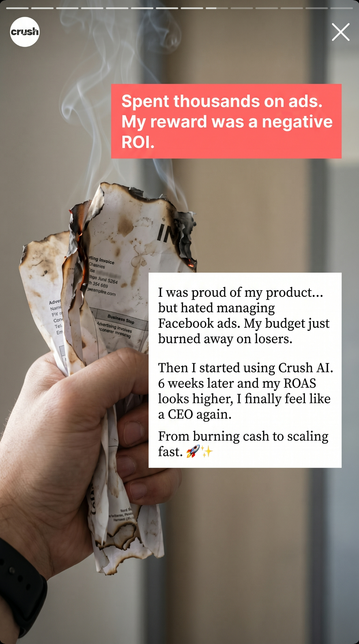 trycrush.ai Facebook ad