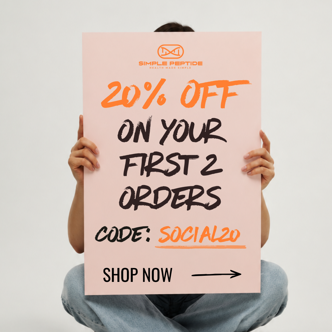 Simple Peptide - Peptides Made Simple Facebook ad: New Customer? Get 20% Off