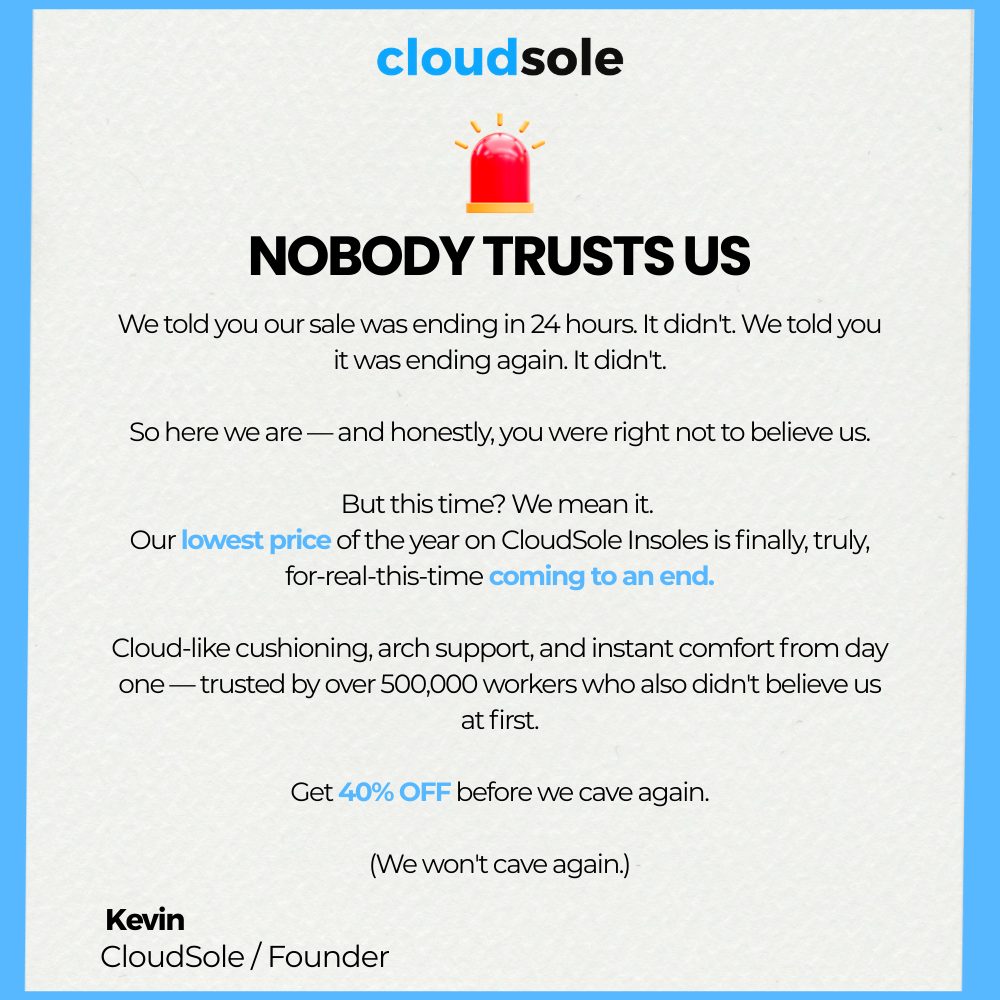 CloudSole Facebook ad