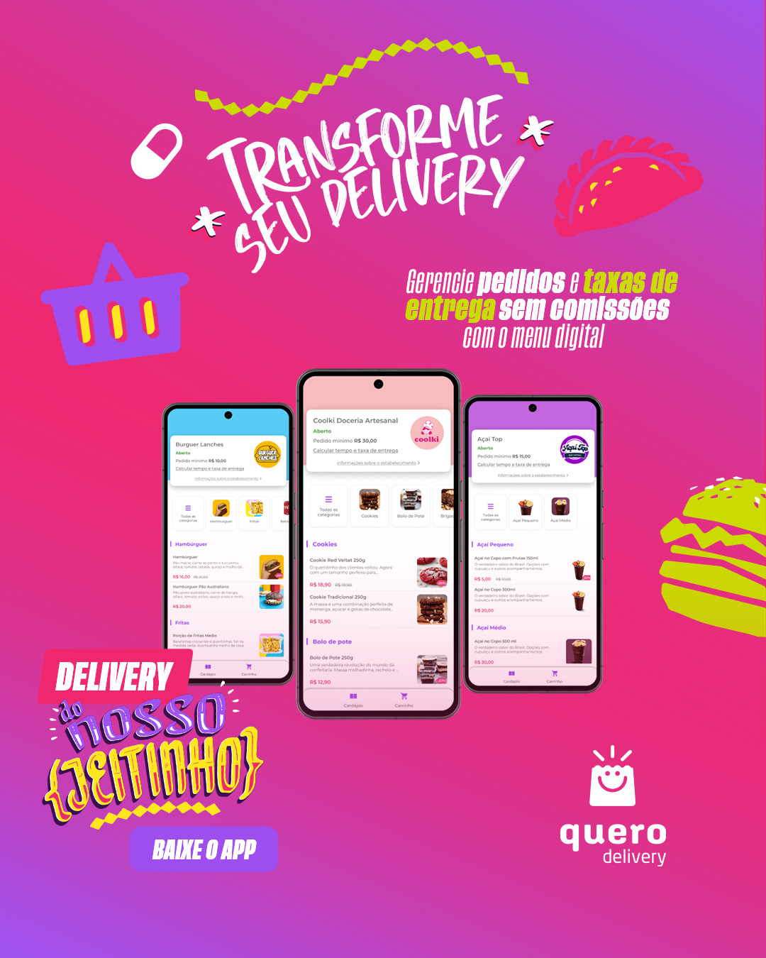Quero Delivery Facebook ad from Mar 11, 2026