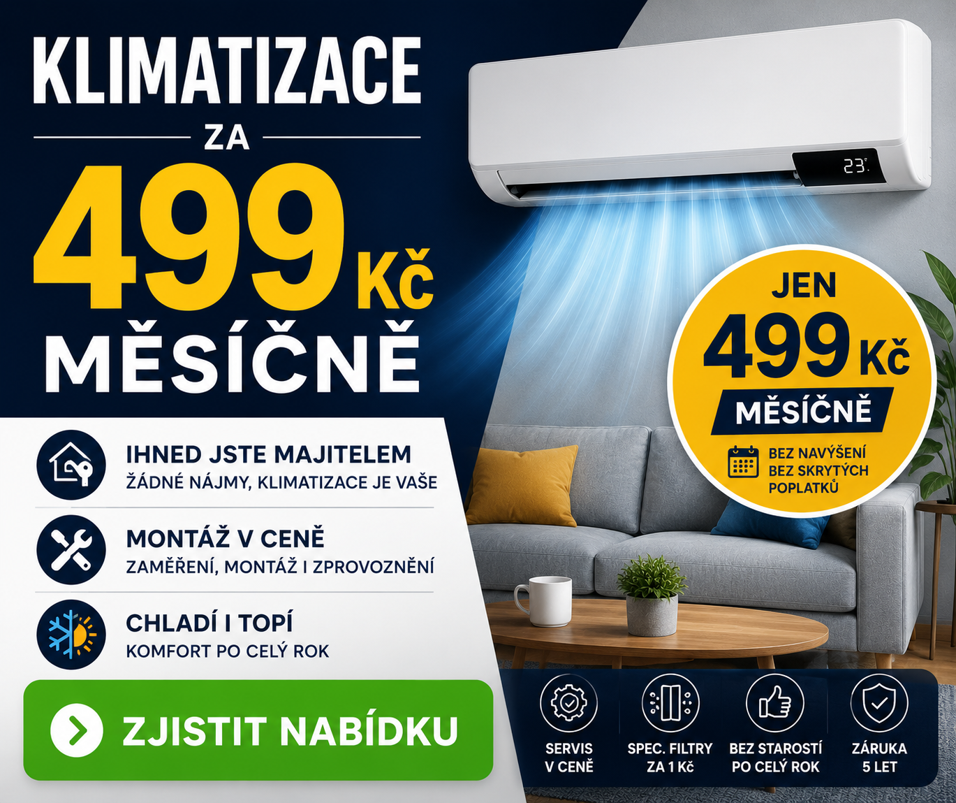 81 klima Facebook ad: Klima od 499 Kč měsíčně