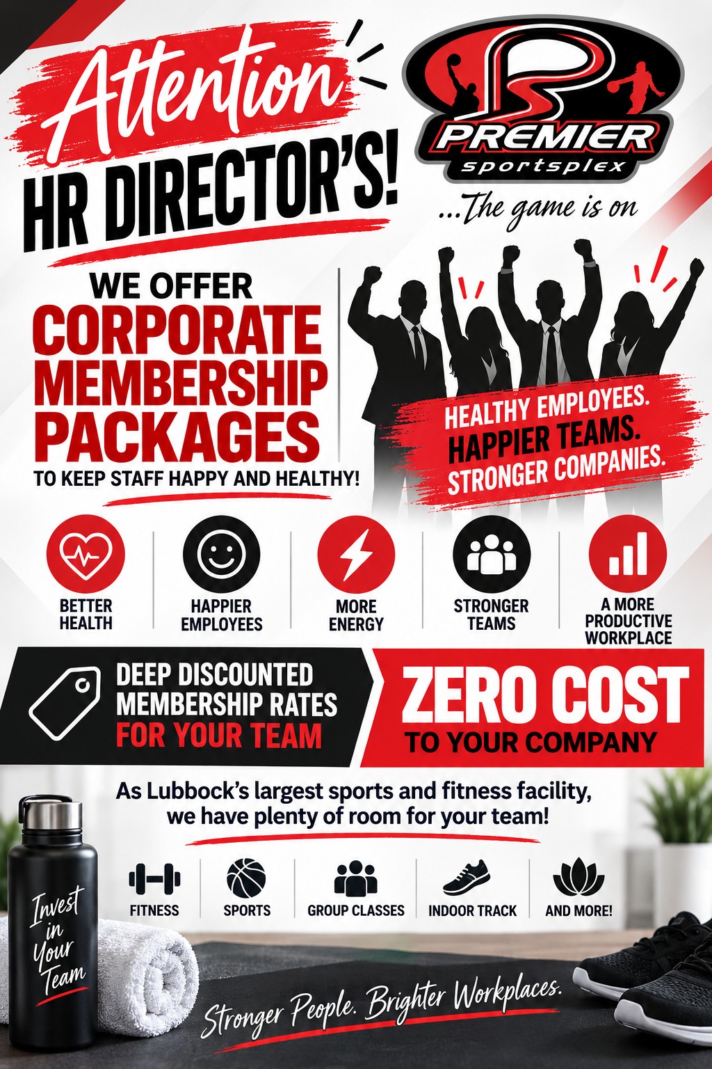 Premier Sportsplex Facebook ad: Attention HR Director's!