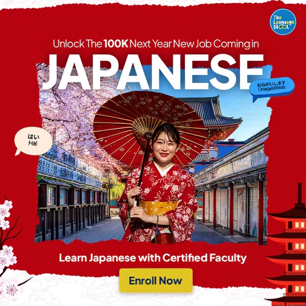 The Language SKOOL Online Facebook ad: Unlock Japanese Learning Today, Now at 50% OFF!