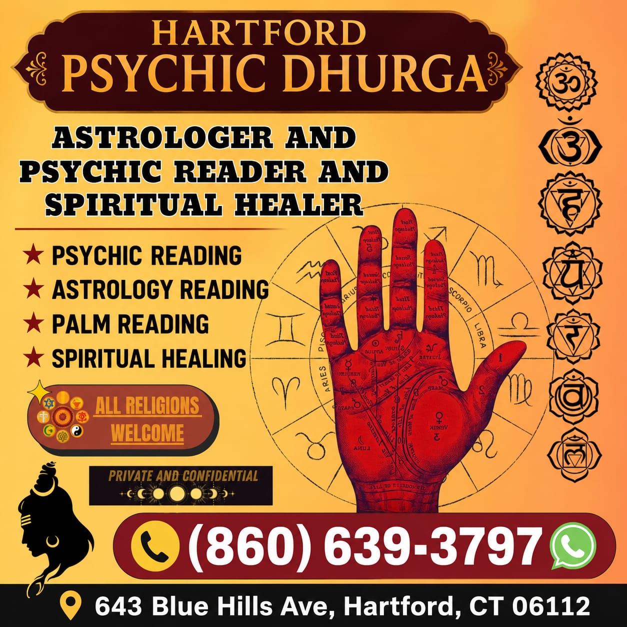 Astrologer and psychic reader and spiritual healer Facebook ad