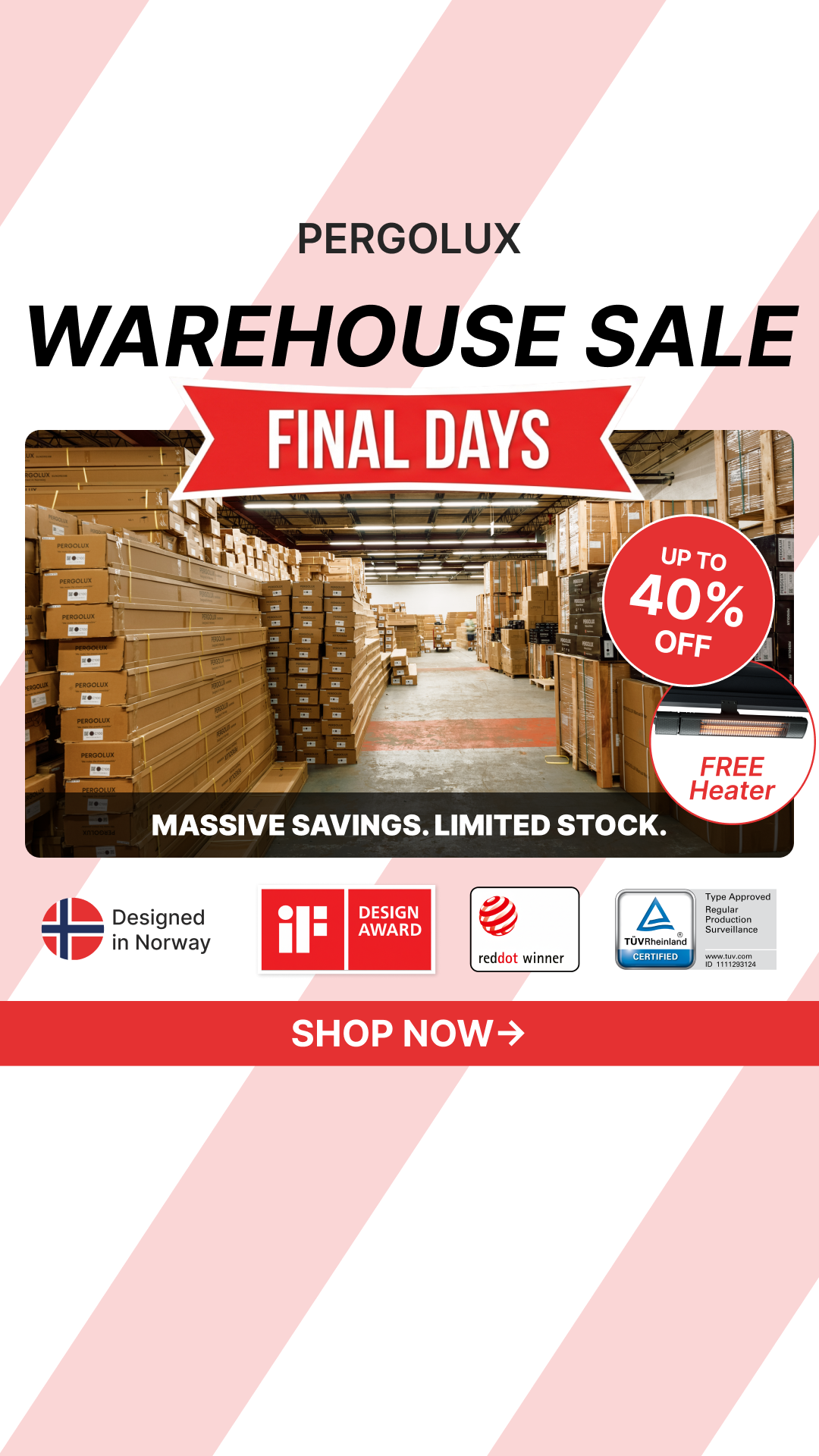 pergolux.au Facebook ad: Final Days: Save Up to 40%