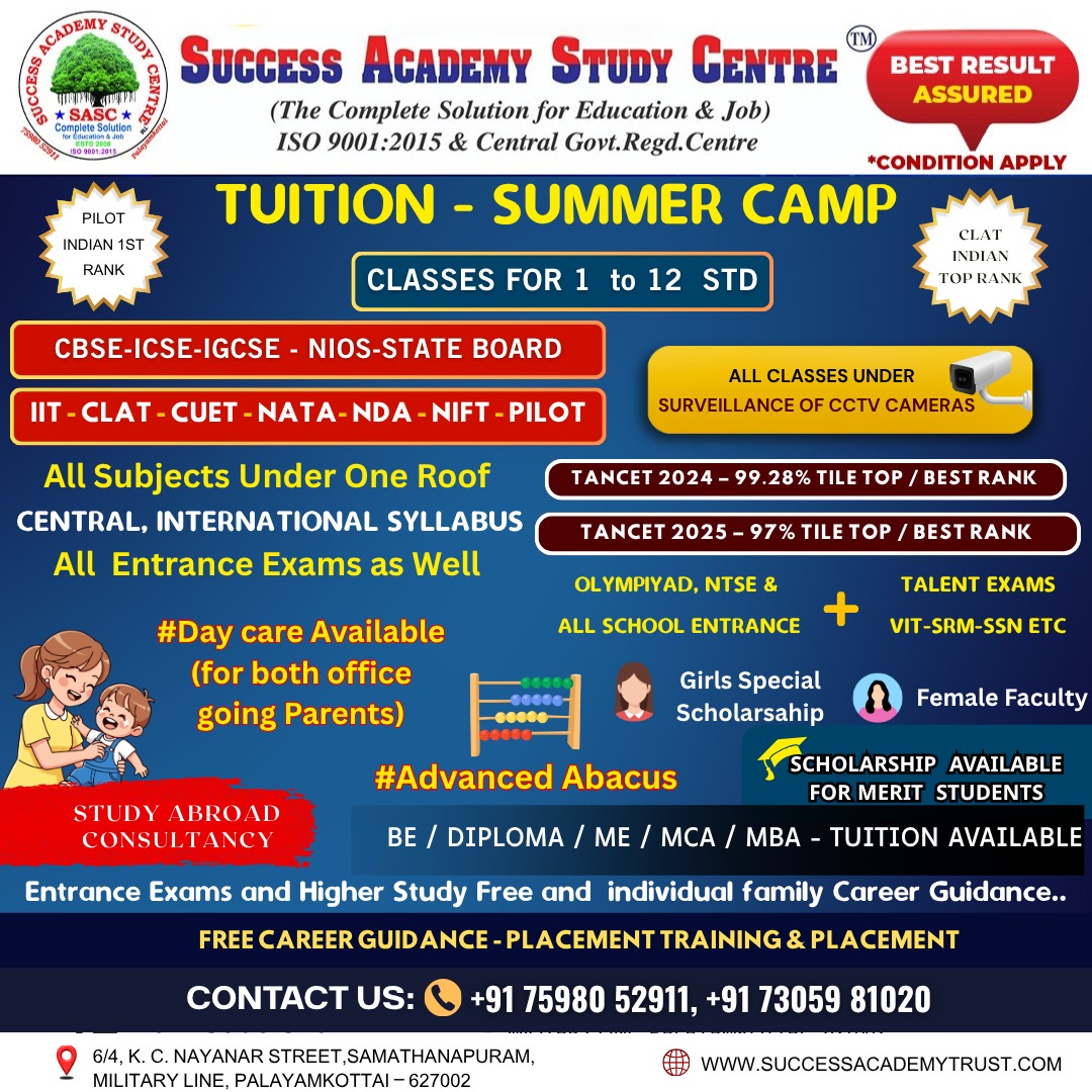 Success Academy Study Centre Facebook ad: Admissions Open Now!