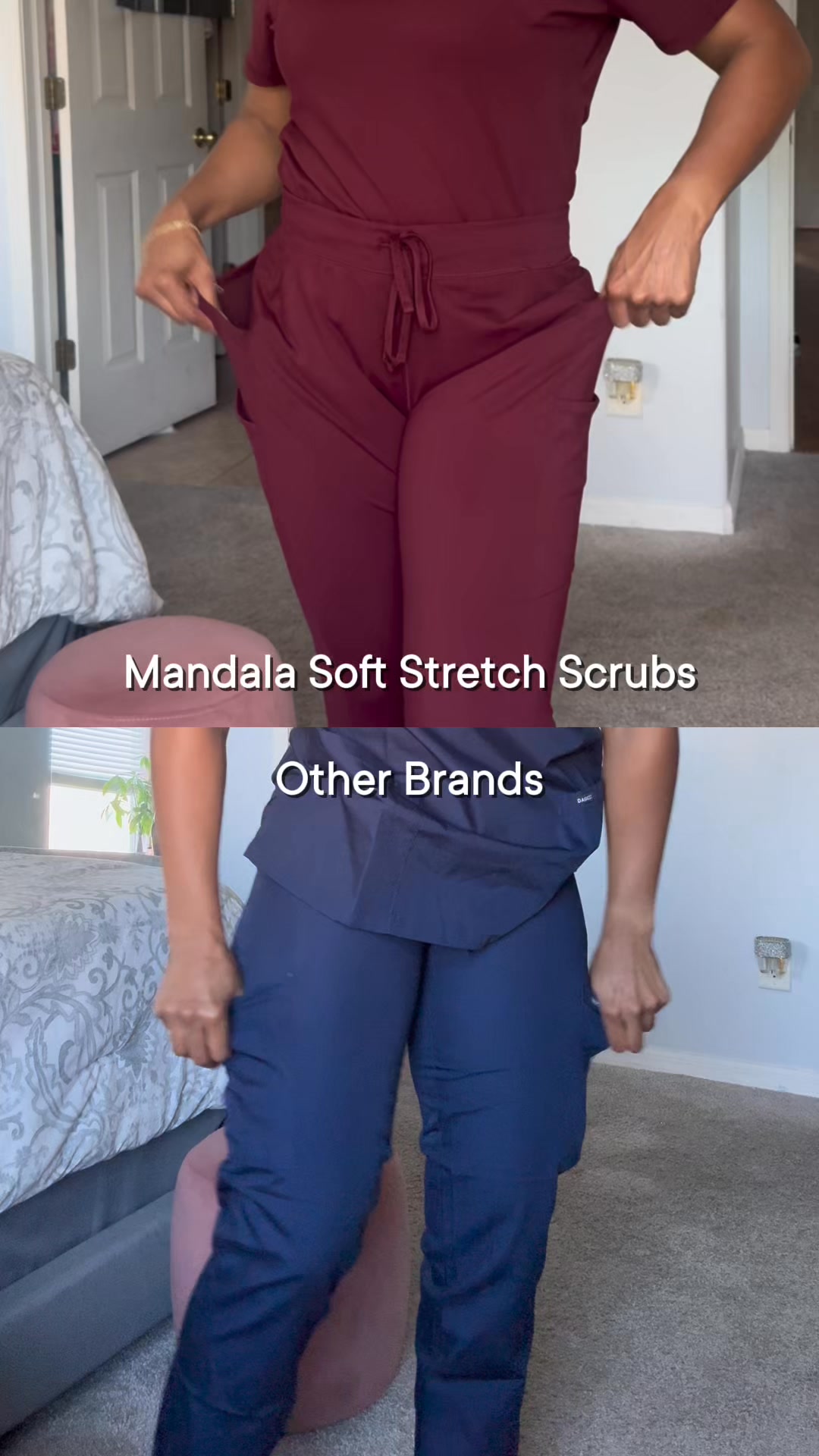 Mandala Scrubs Facebook ad: Stretchy, Spill-Repellent Scrub Tops for $24.99