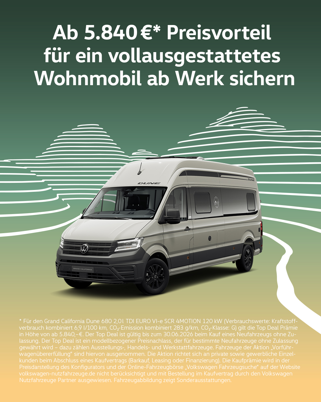 Volkswagen Nutzfahrzeuge Facebook ad: California Dreams Angebote