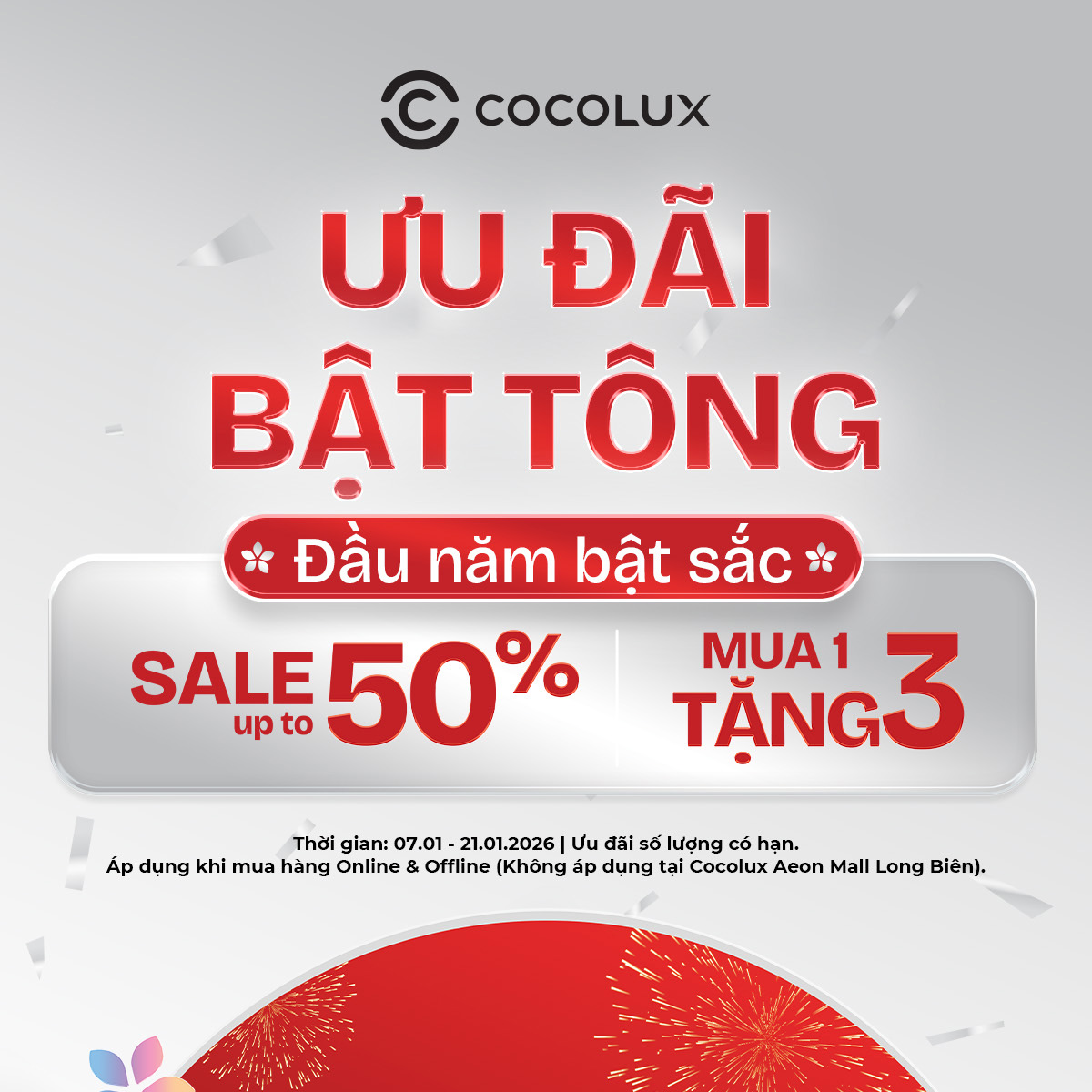 Cocolux Facebook ad: ĐẦU NĂM BẬT SẮC - SALE HẾT TỚI…