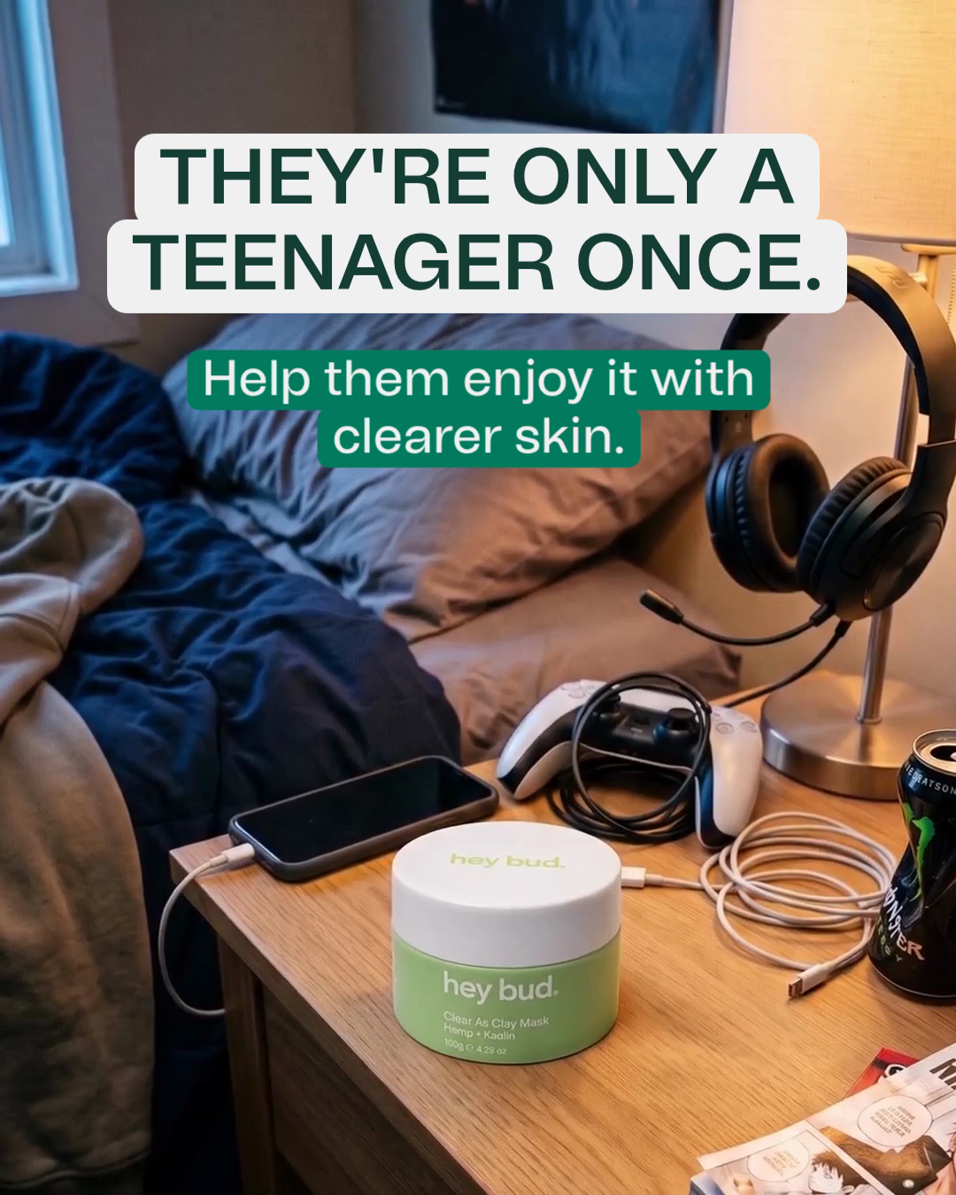 Hey Bud Skincare Facebook ad