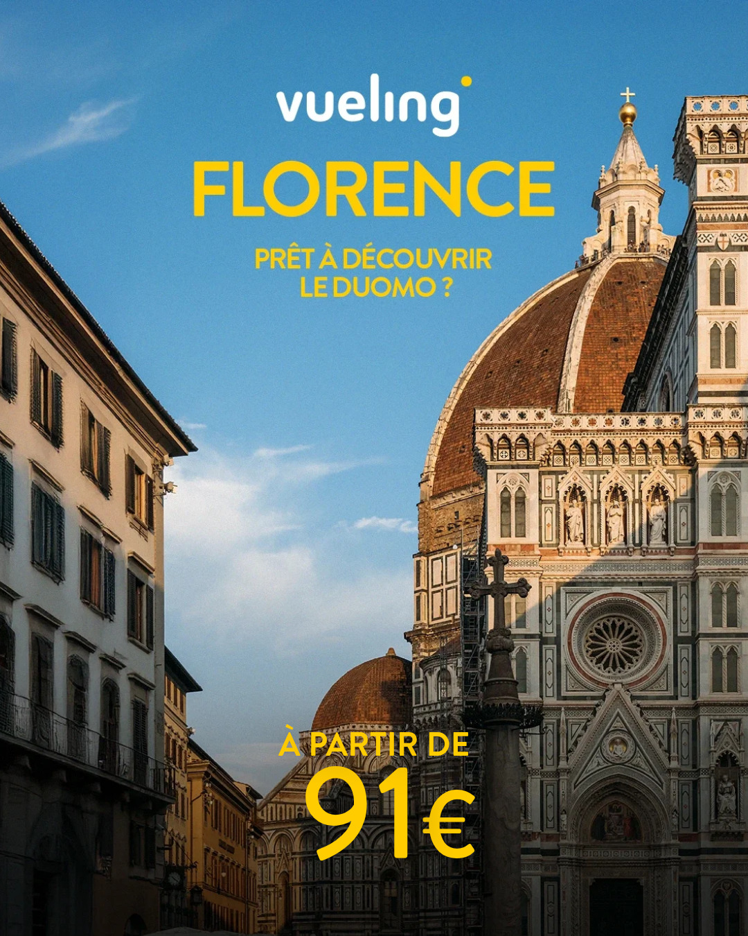Vueling Facebook ad: ENVOLEZ-VOUS ET DÉCONNECTEZ