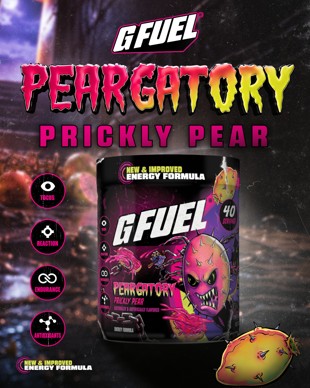 G FUEL Facebook ad: Welcome to Peargatory