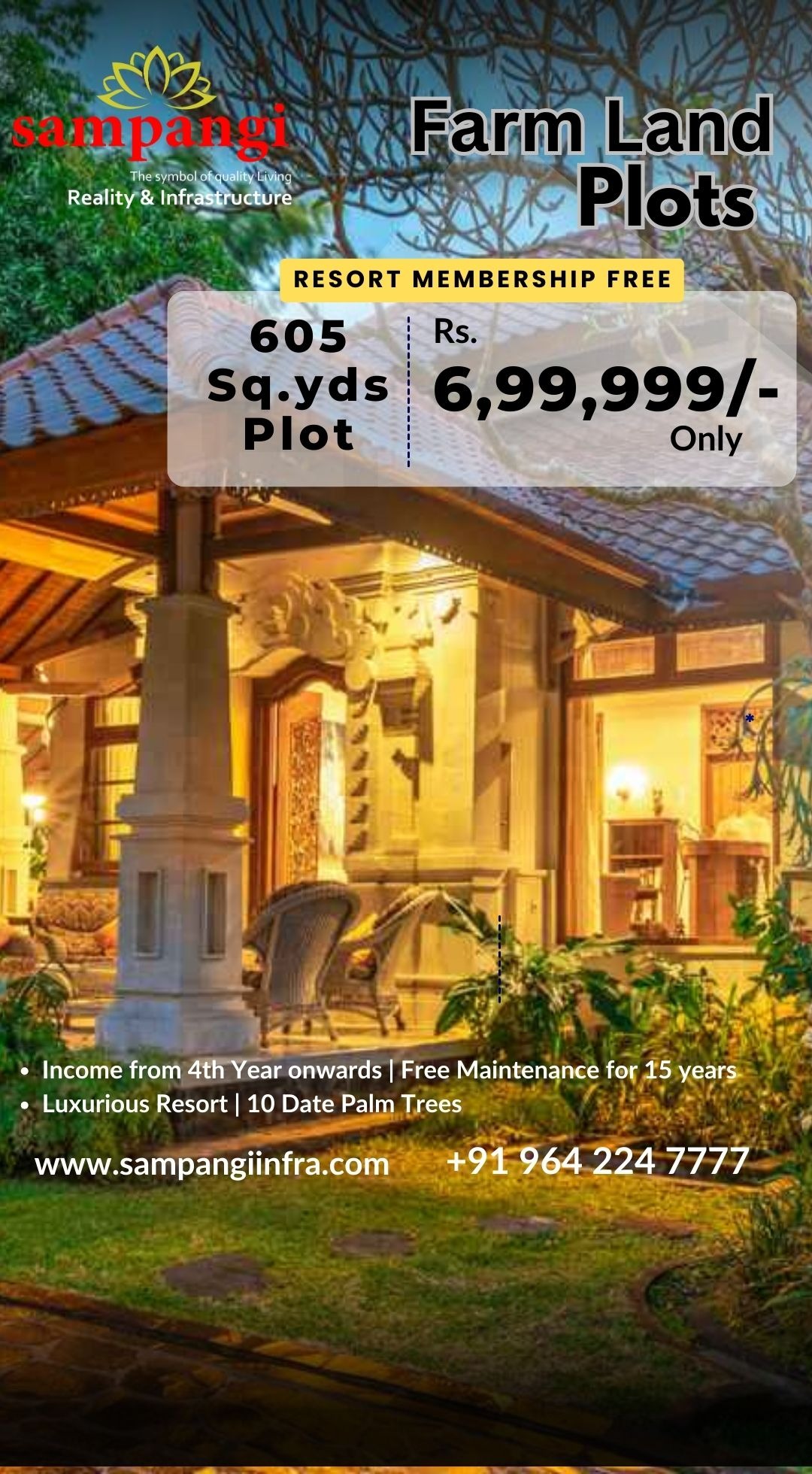 Sampangi Reality & infrastructure Pvt Ltd Facebook ad: 605 Sq. Yds Plot Rs. 6,99,999/- only
