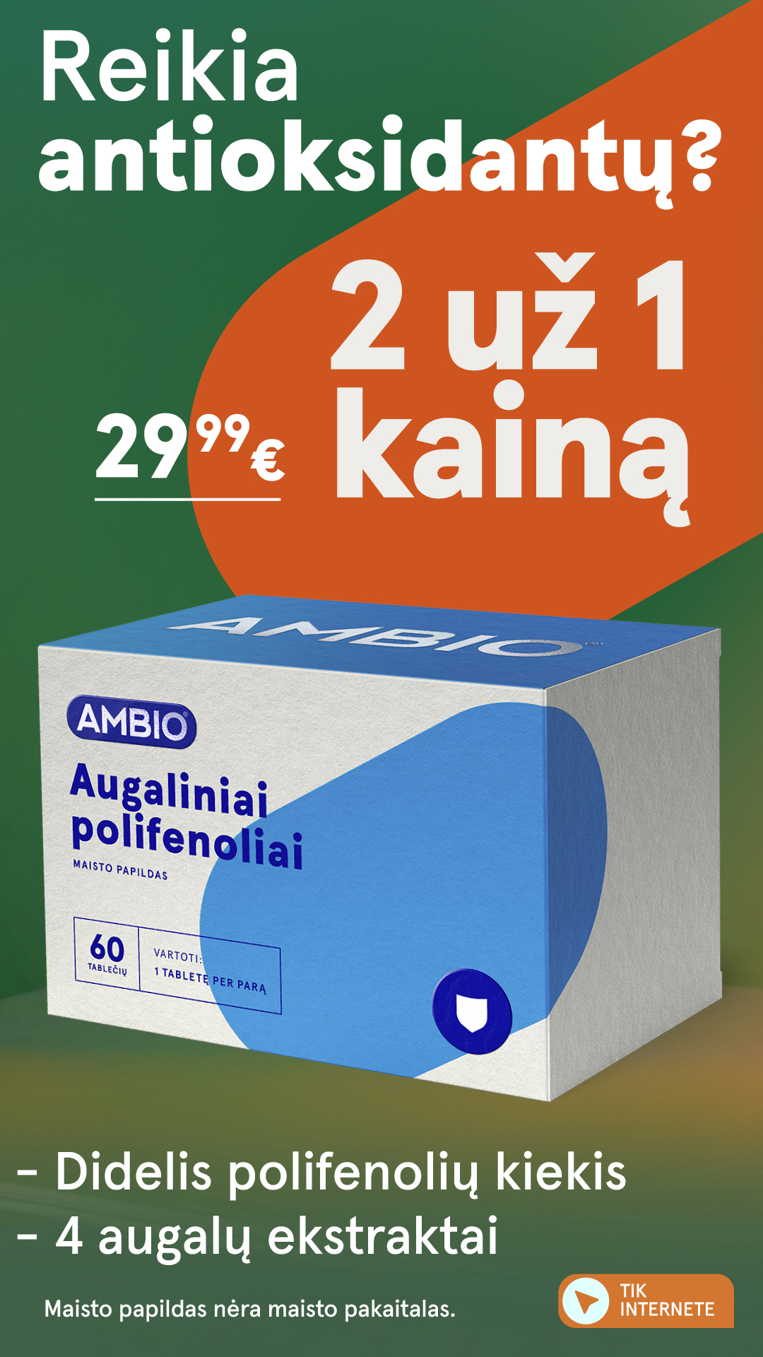 Gintarinė Vaistinė Facebook ad: 4 augalų ekstraktų derinys