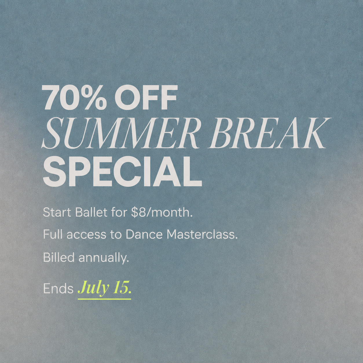 Dance Masterclass Facebook ad