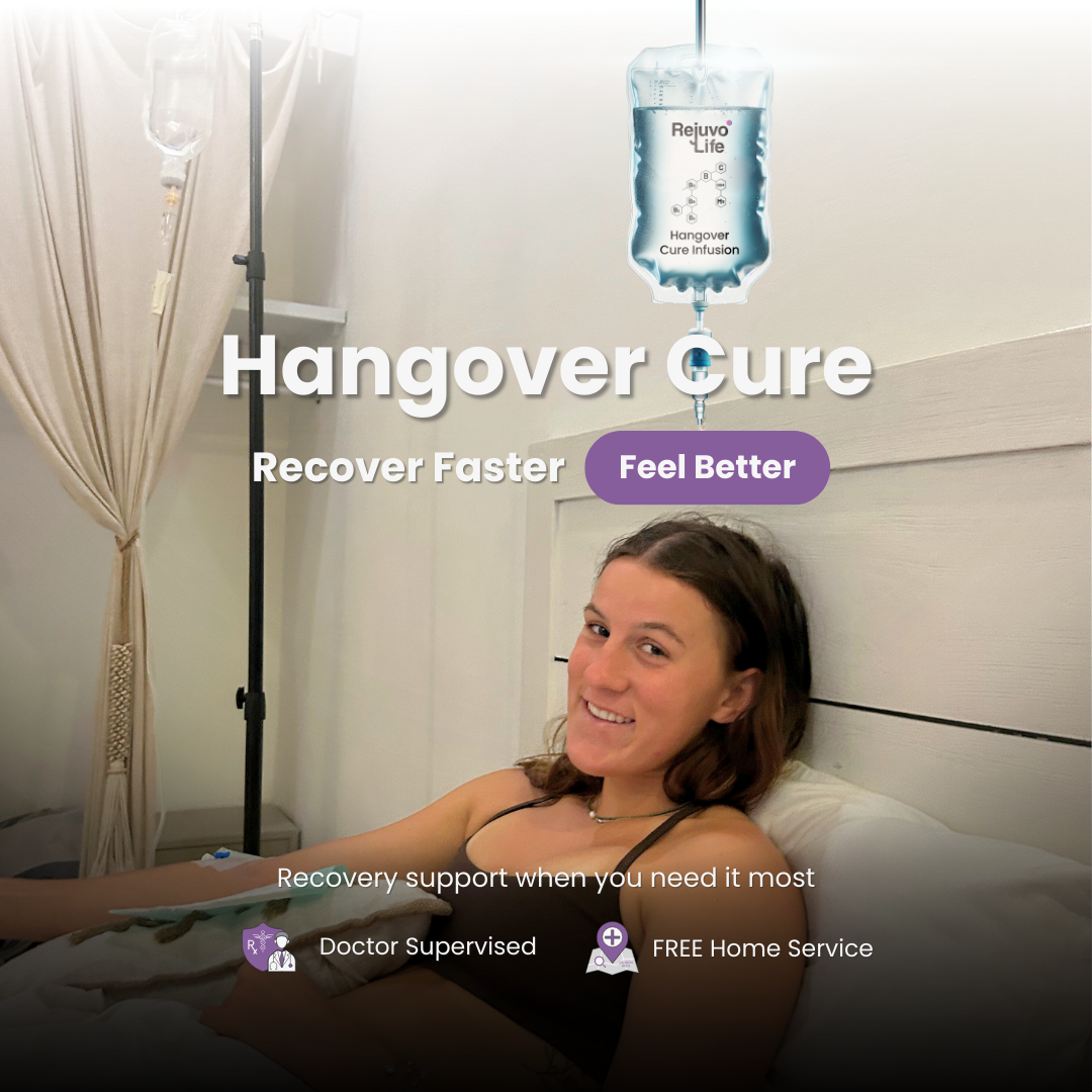 Rejuvo Life Facebook ad: Recover Faster After a Big Night