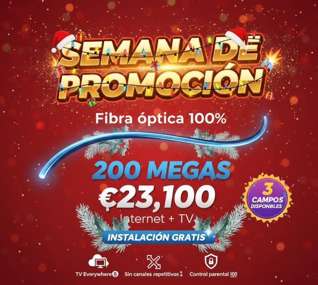 Internet y TV ICS Facebook ad: ¡Conéctate a la velocidad de la fibra óptica…