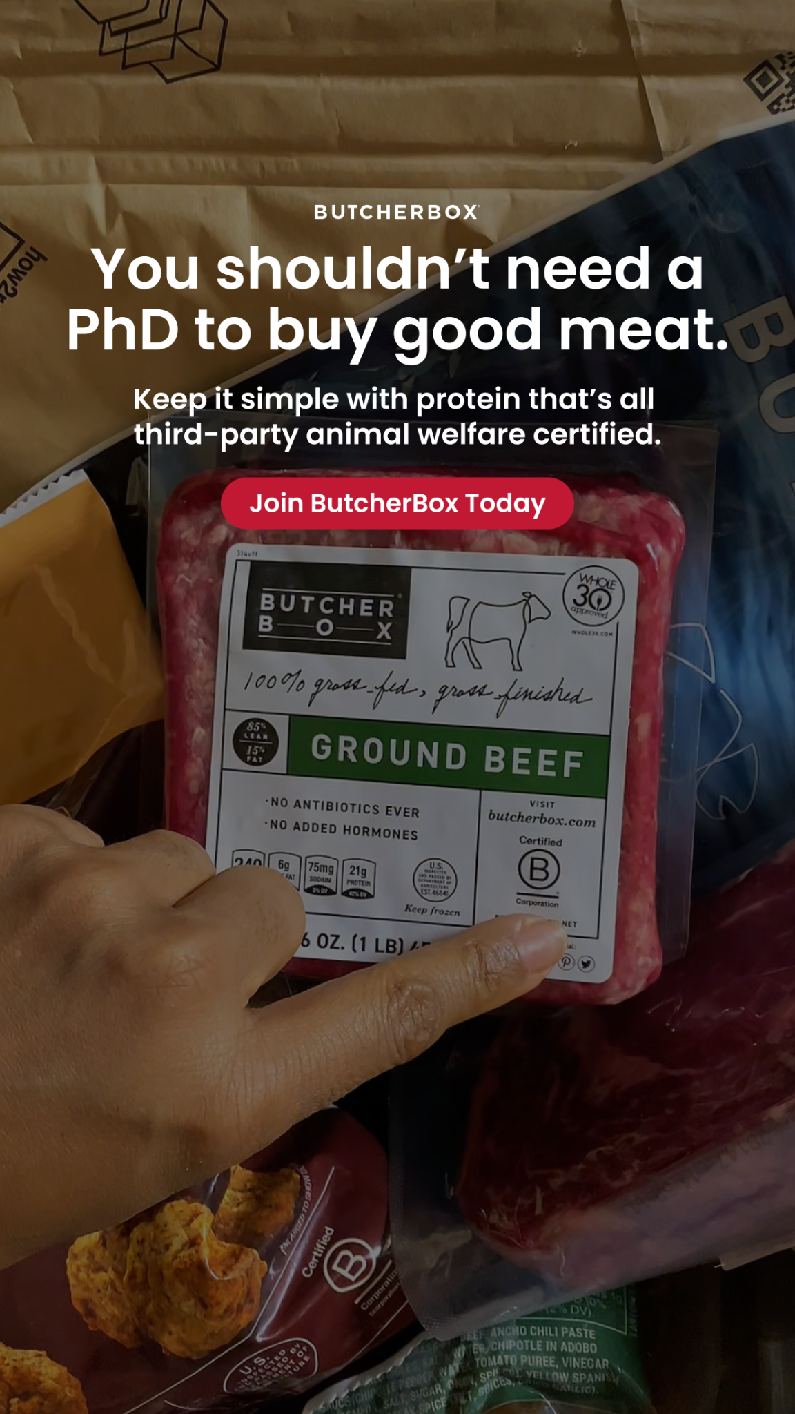ButcherBox Facebook ad