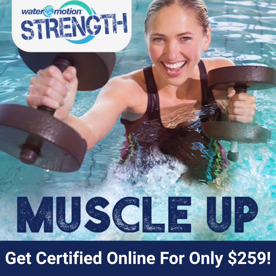 Water in Motion Facebook ad: Want to teach dynamic, joint-safe strength workouts?