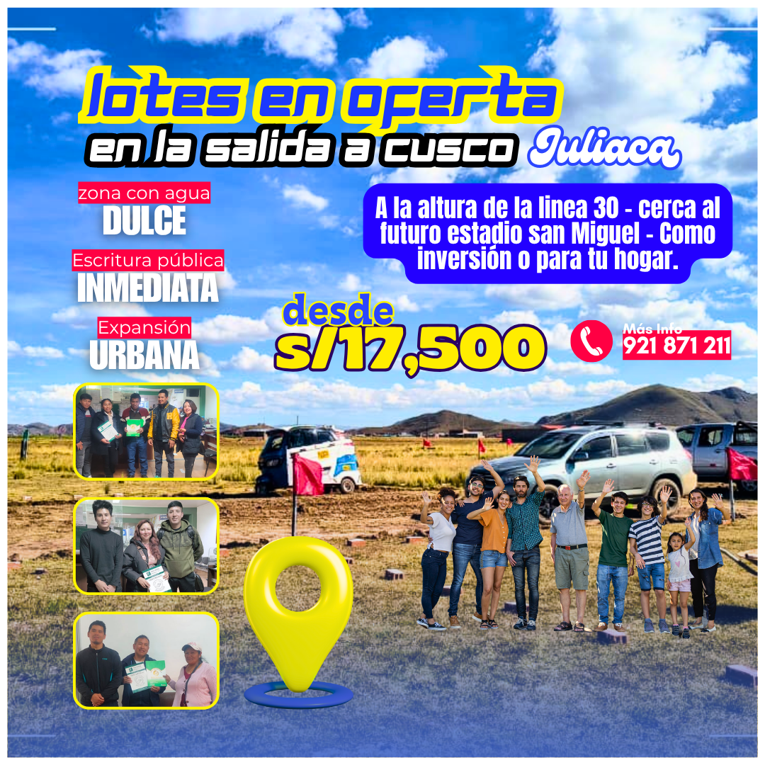 Sandro Huachaca - Bienes Raices Facebook ad: Lotes en la salida a Cusco