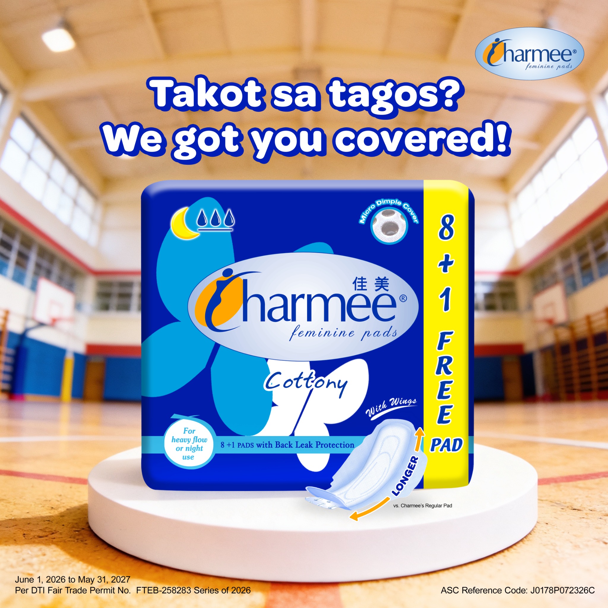 Charmee Feminine Protection Facebook ad: Go With The Flow!