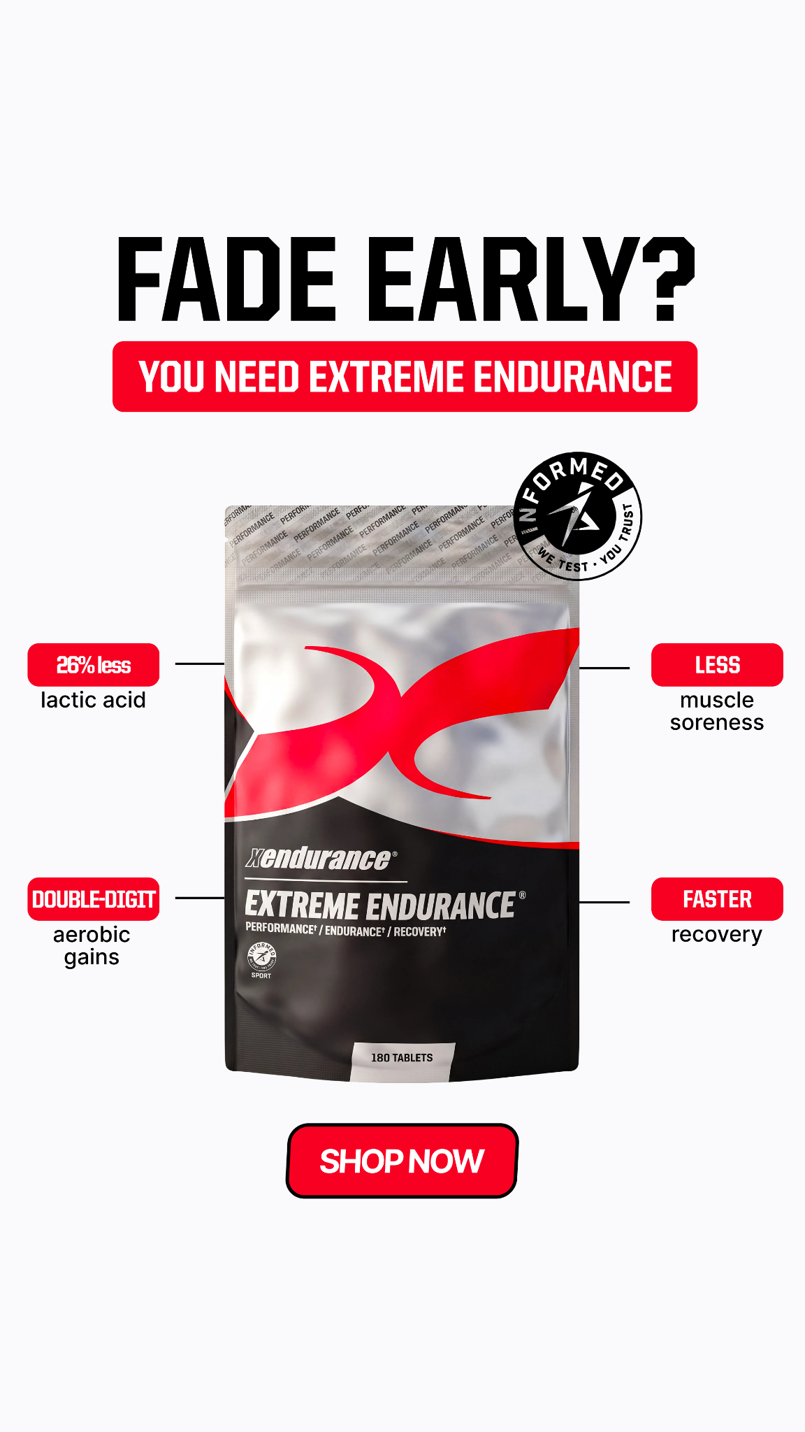 Xendurance Facebook ad: Increase Athletic Performance