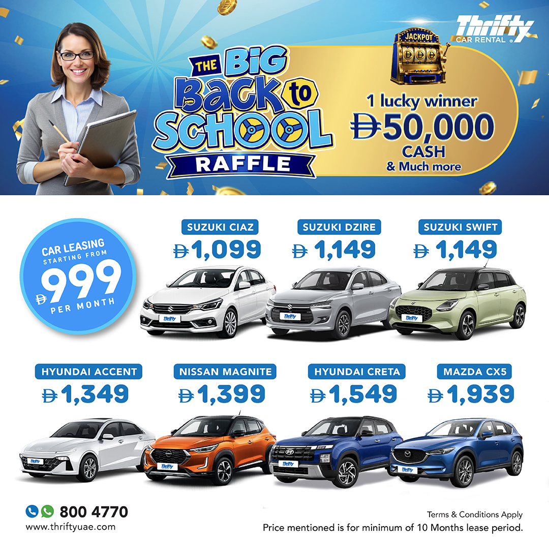Thrifty Car Rental UAE Facebook ad