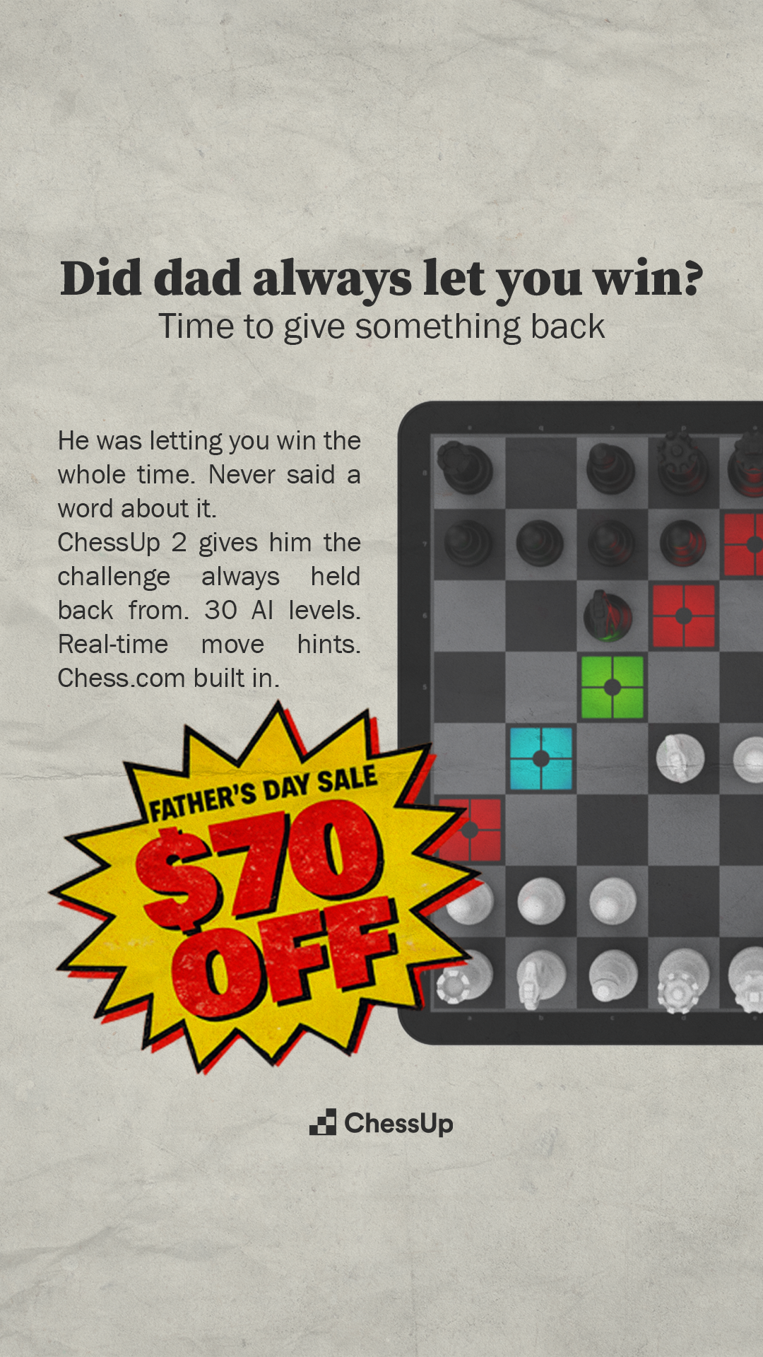 ChessUp Facebook ad