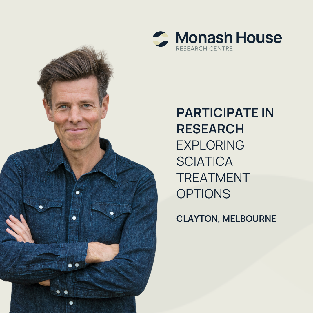 Monash House Research Centre Facebook ad: Sciatica Pain Research Study
