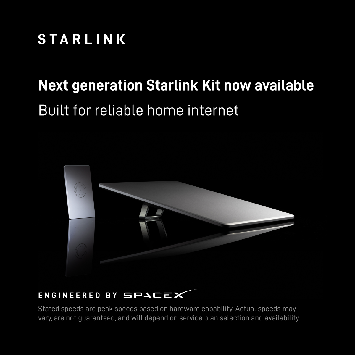 Starlink Facebook ad: Available in select areas.