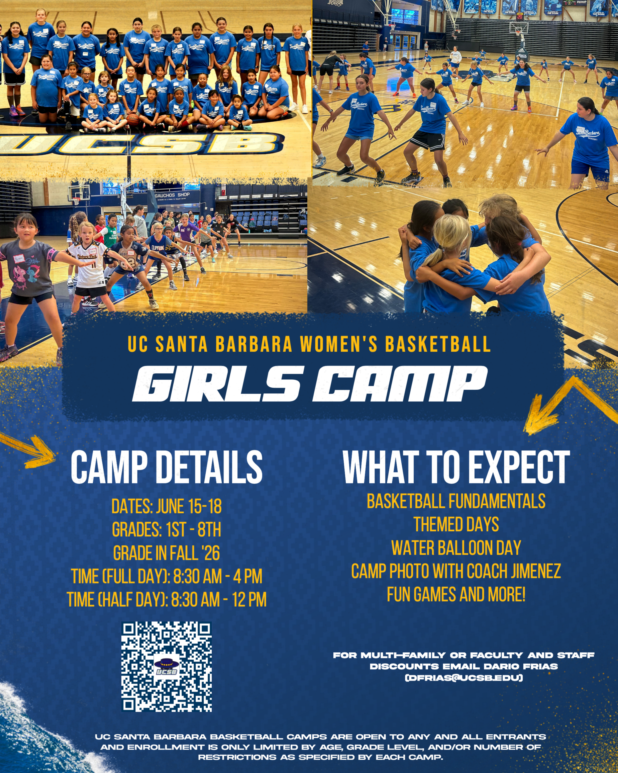 UCSB Women's Basketball Facebook ad: Girls Basketball Camp