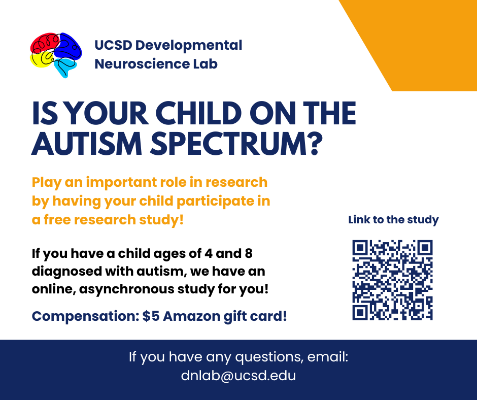 UCSD Developmental Neuroscience Lab Facebook ad: Study for autism