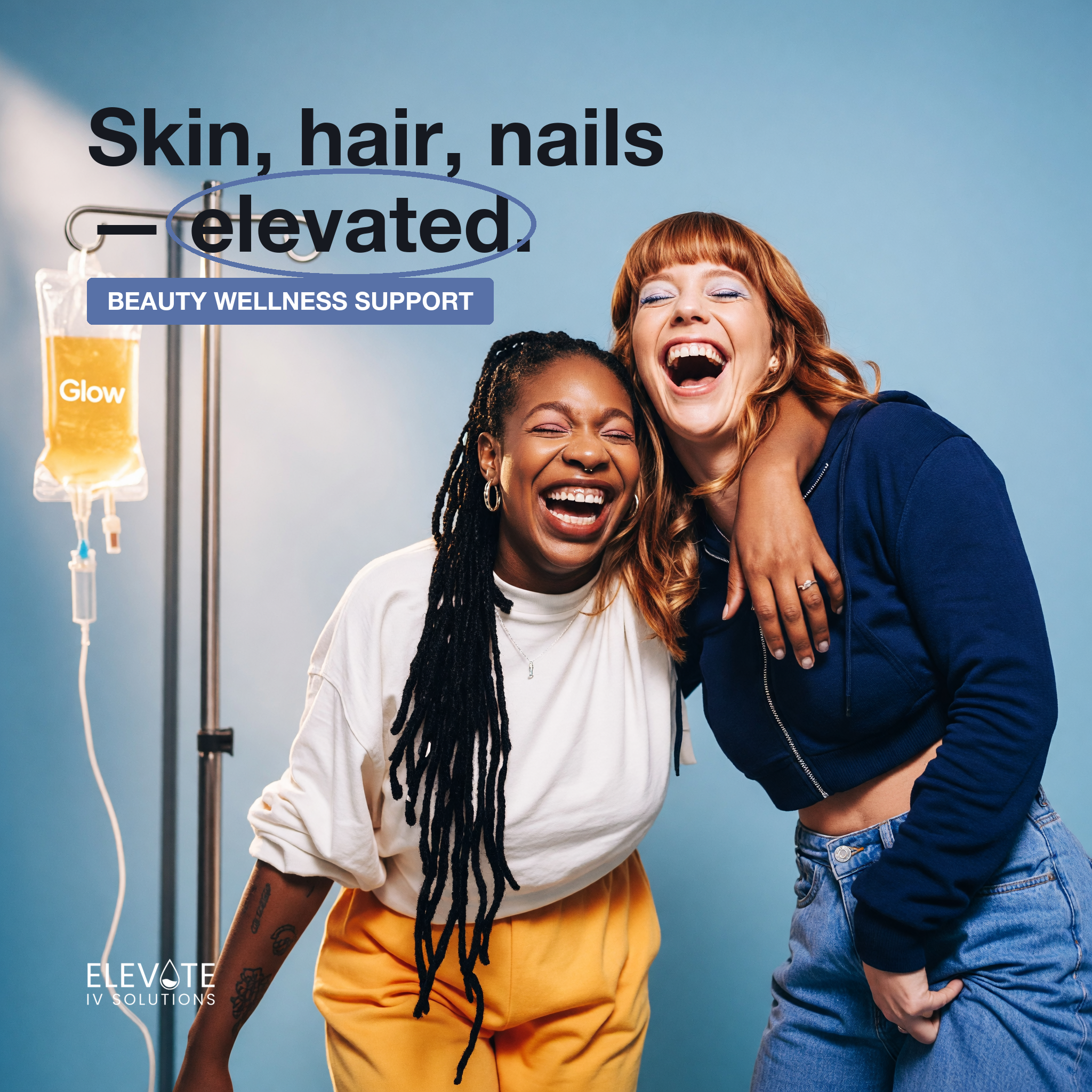 Elevate IV Solutions Facebook ad: Hydration That Fits Your Day