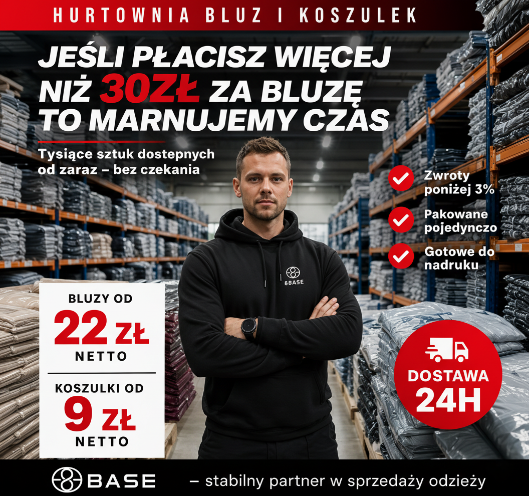 8base.pl - Hurtownia Odzieży Facebook ad: Polska hurtownia odzieży gładkiej