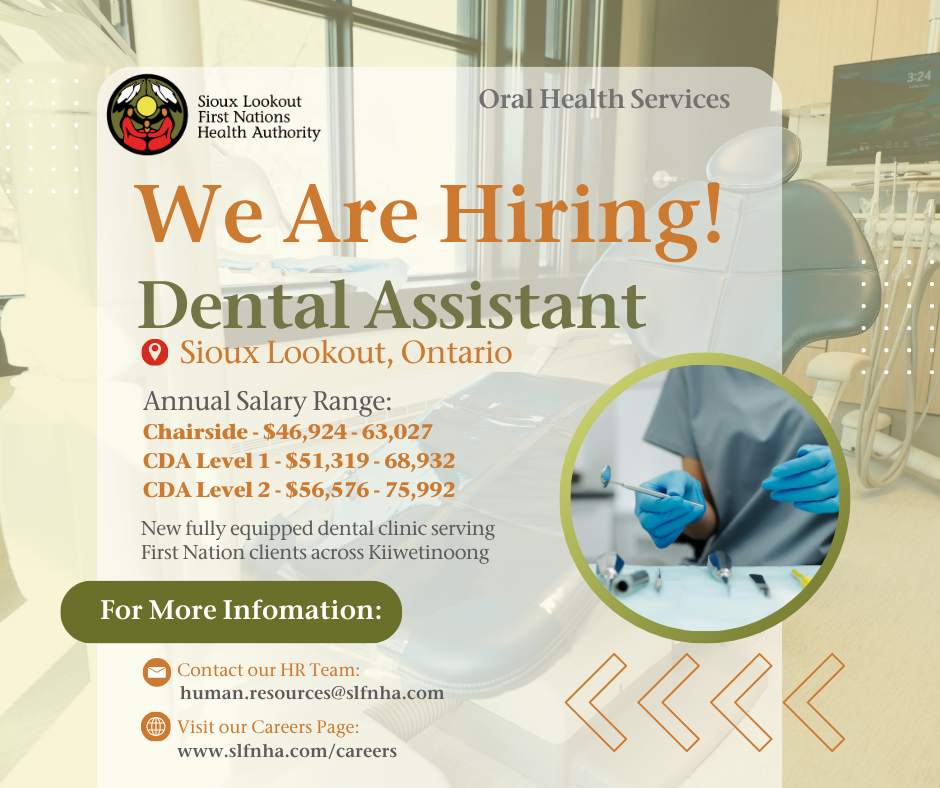 Sioux Lookout First Nations Health Authority Facebook ad: Now Hiring!