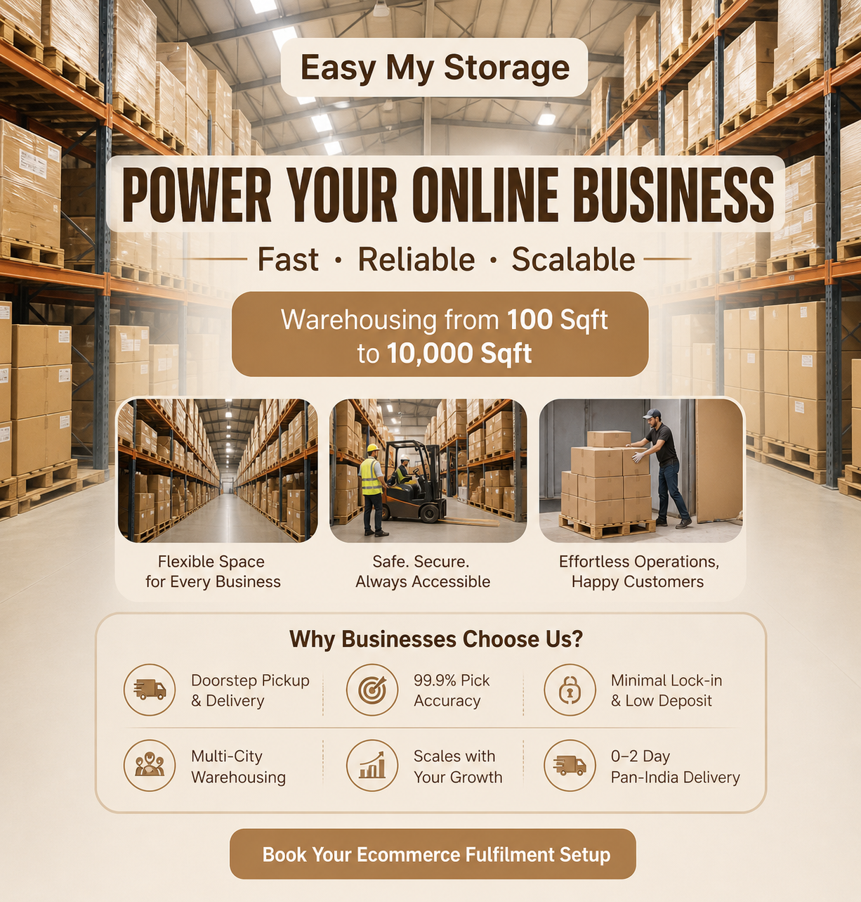 Easy My Storage Facebook ad: Warehousing That Grows With You