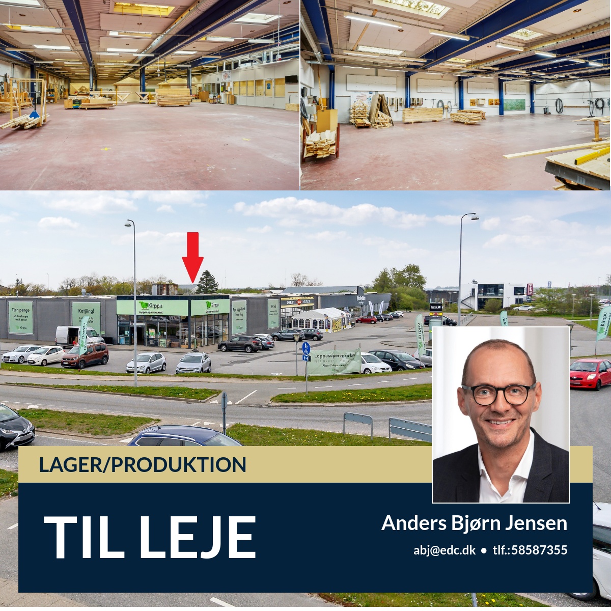 EDC Erhverv Poul Erik Bech - Vendsyssel Facebook ad: TIL LEJE: Hvidevold 2B, 9800 Hjørring
