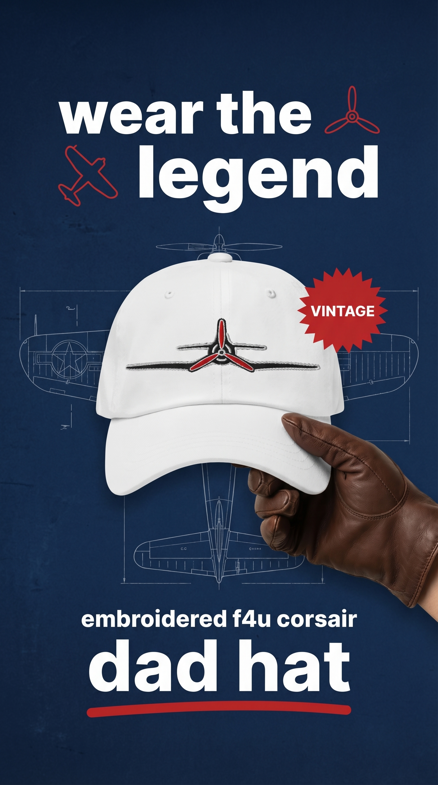 Prop & Piston Facebook ad: Is your hat collection missing a vintage aviation twist?