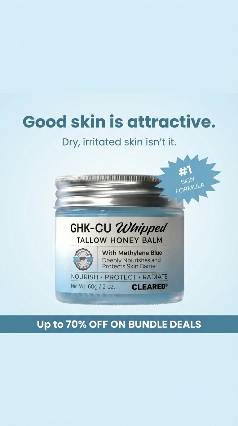 TryCleared Facebook ad: Upgrade Your Skin, 53% Off