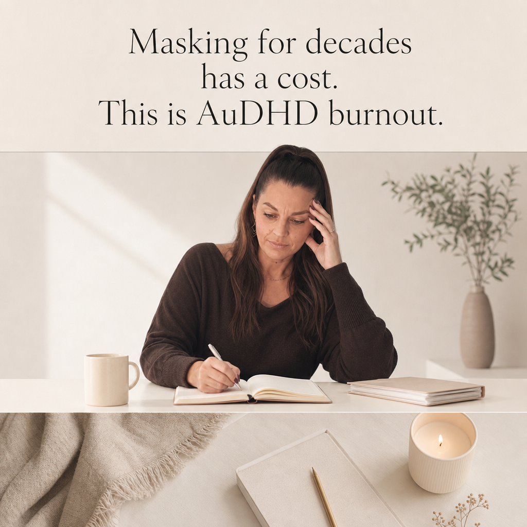 Audhd Burnout Recovery Facebook ad: The AuDHD burnout recovery course, $47 USD
