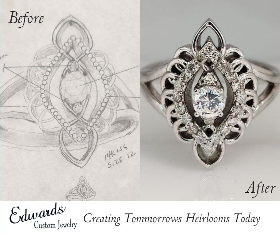 Edwards Custom Jewelry & Repair Facebook ad: Our customer walked in with a ring that…