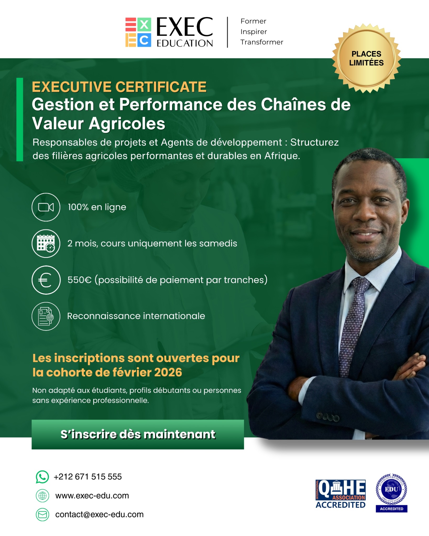 EXEC Education Facebook ad: Executive certificate Gestion et Performance des Chaînes…