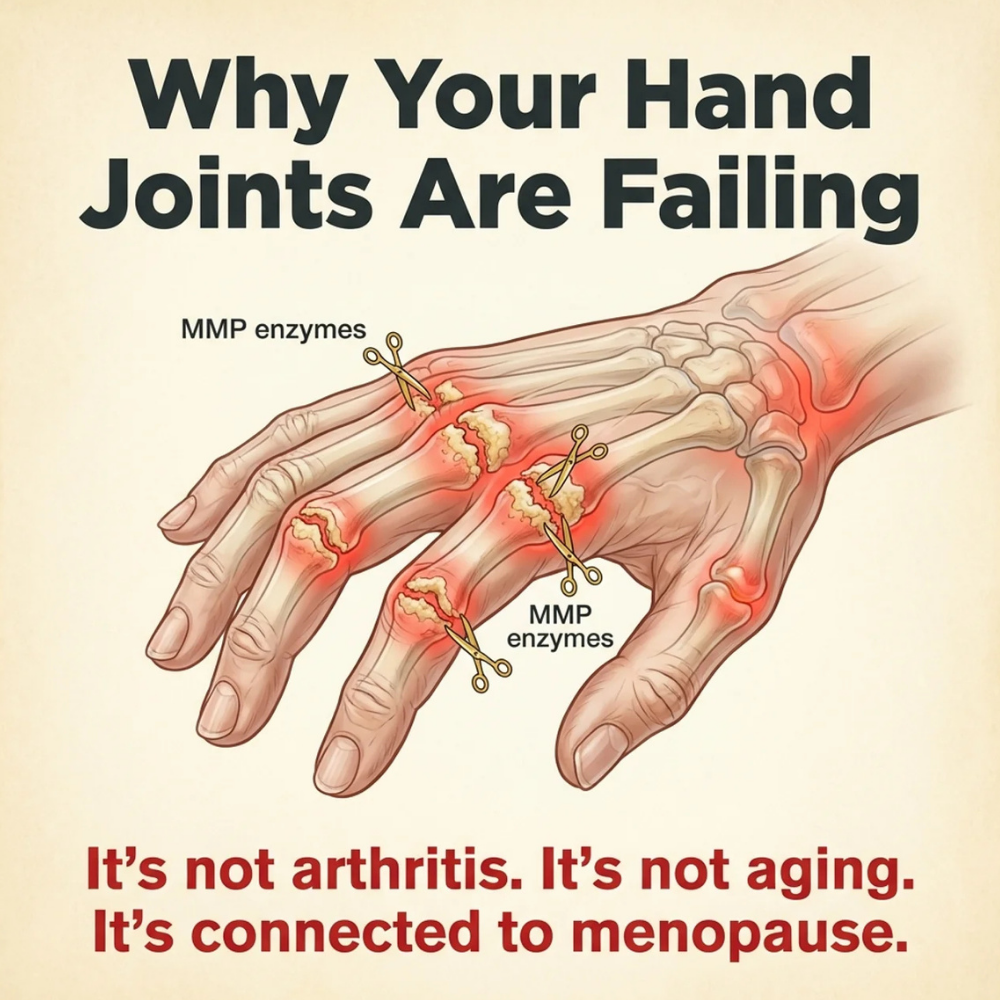 The Menopause Journal Facebook ad: Hand joints so stiff you're dropping everything?