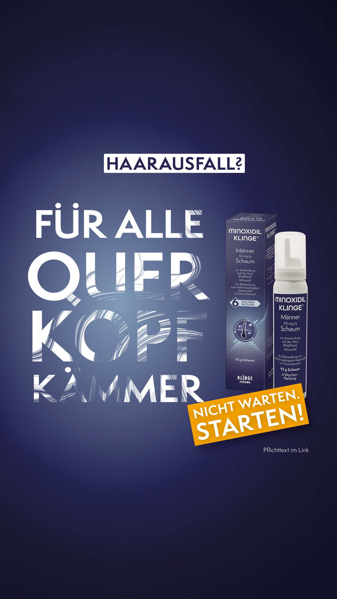 Minoxidil Klinge Facebook ad from May 1, 2026