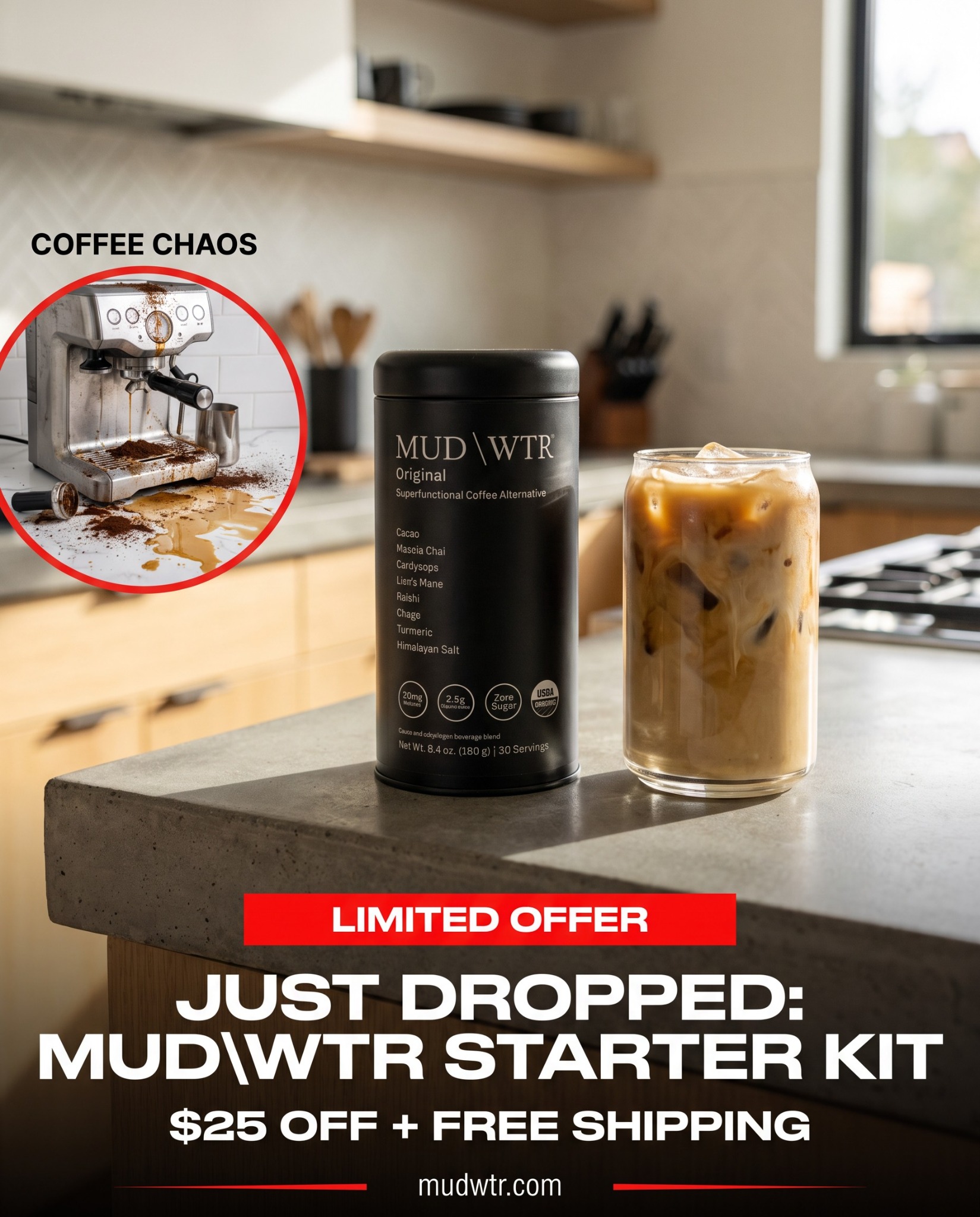 MUD\WTR Facebook ad