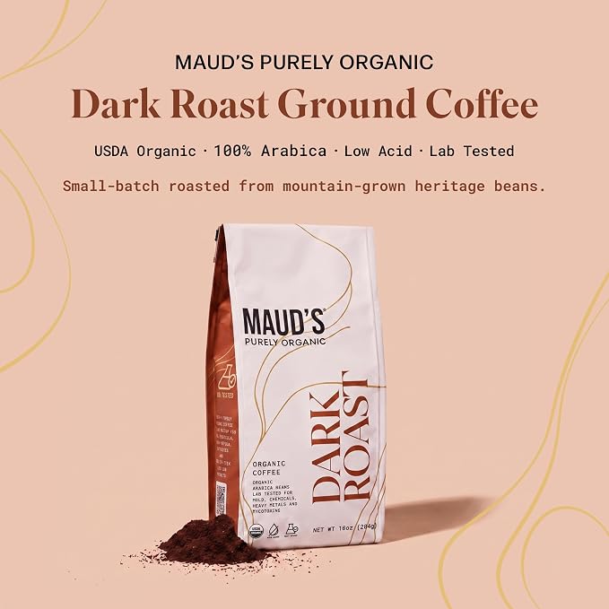 Maud's Coffee & Tea Facebook ad: Organic Dark Roast