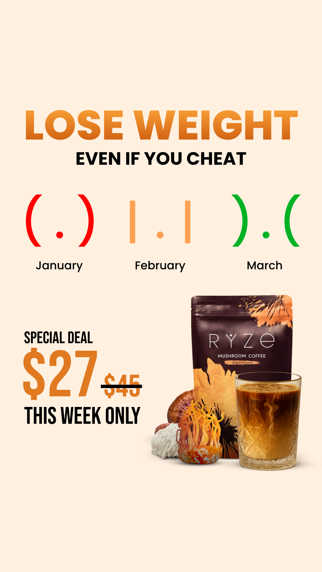 RYZE Superfoods Facebook ad