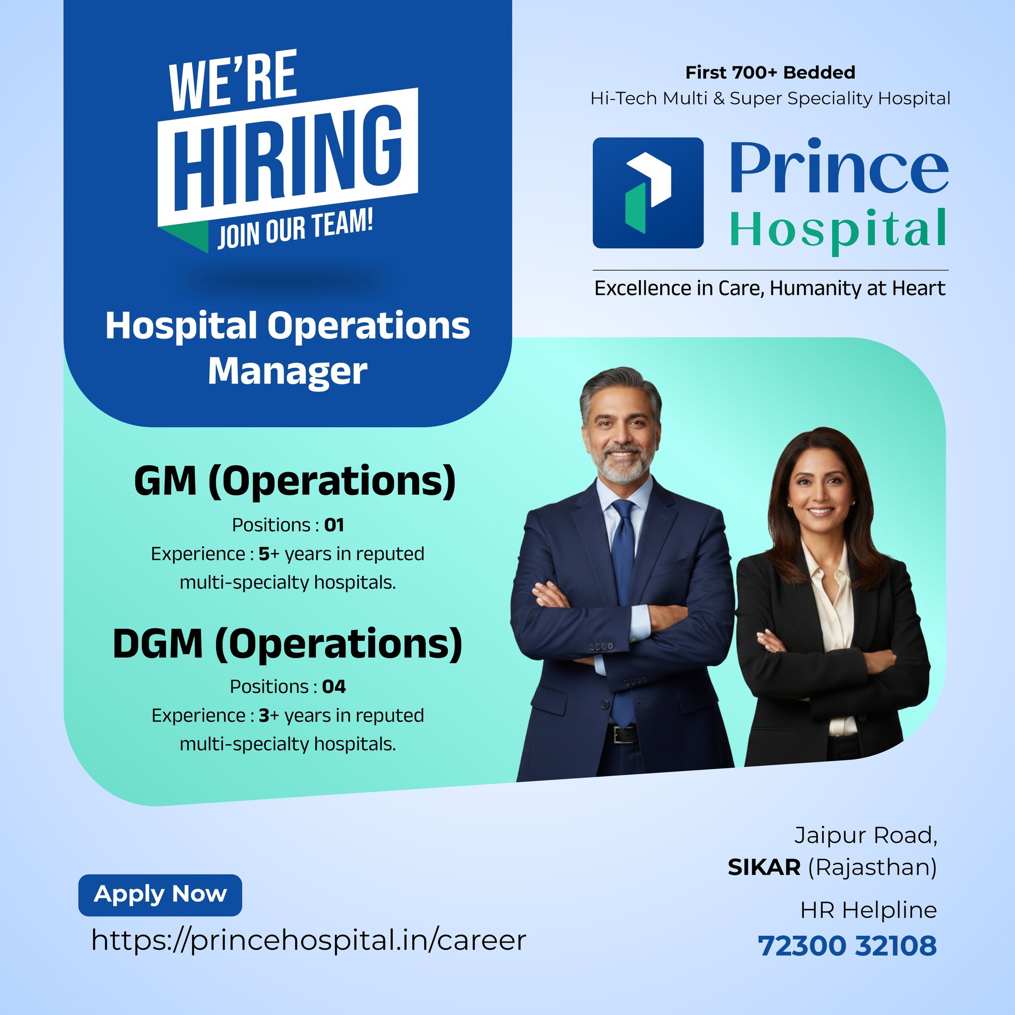 Prince Hospital Sikar, Rajasthan Facebook ad: Career - Prince Hospital