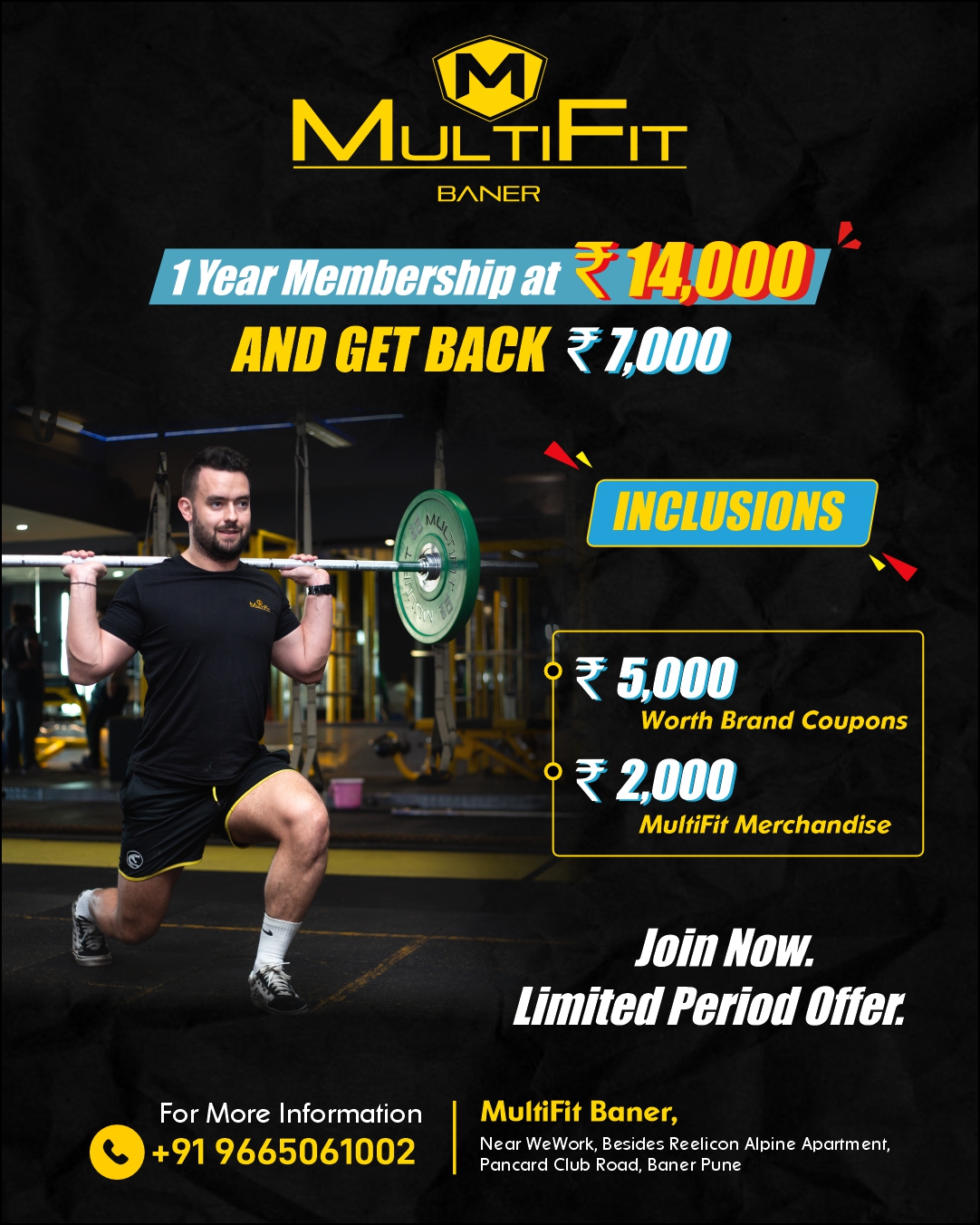 MultiFit Facebook ad: ₹14,000 for 365 Days + ₹7,000 Back!
